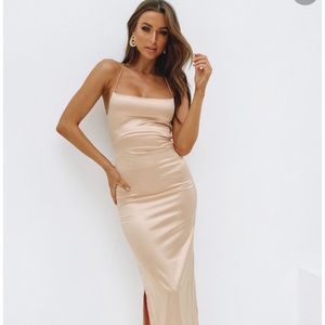 Manhattan Slip Formal Dress Champagne by The Edit